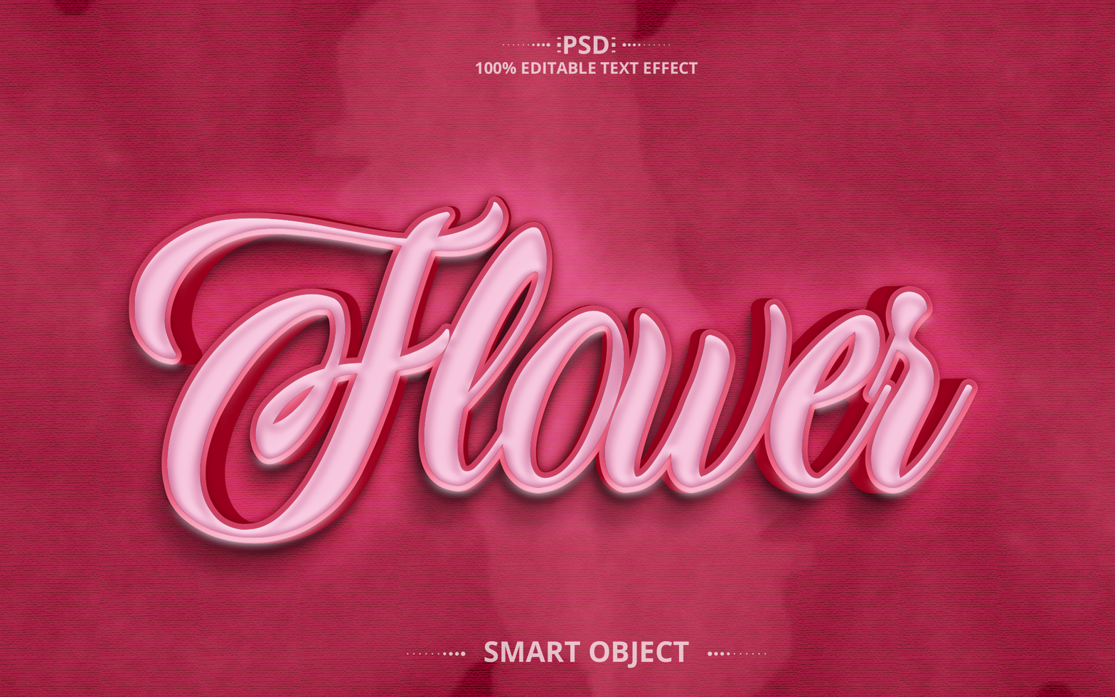 Flower text effect design with brush psd