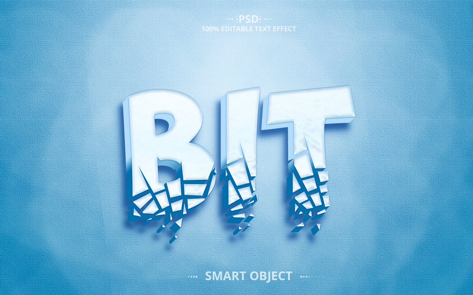 Bit 3D creative text effect design with brush psd