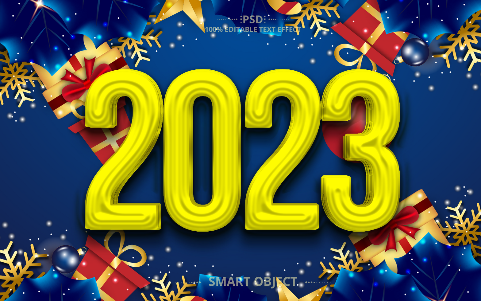 happy new year 3D Editable Text Effect Design psd