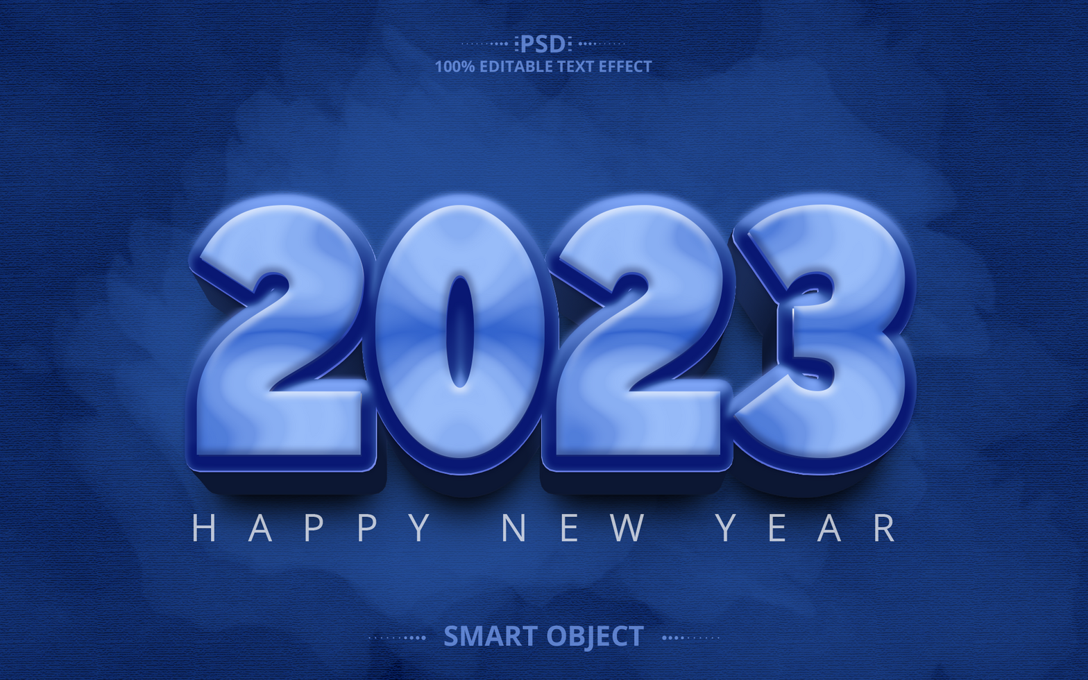 new year blue Editable Text Effect Design psd