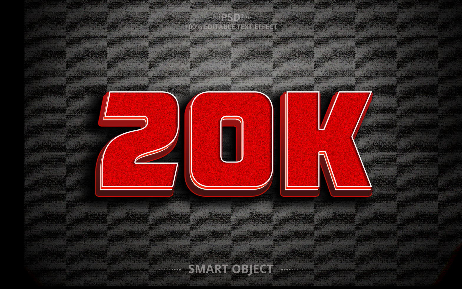 20k 3D creative Text effect design psd