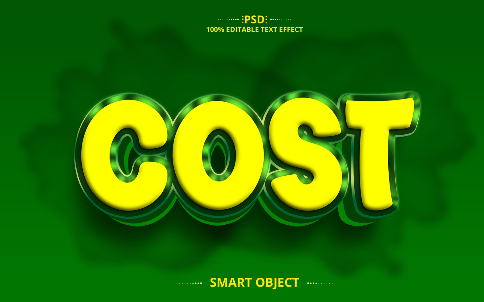 Cost 3D text effect design psd