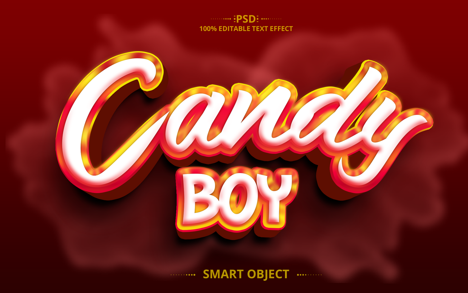 Candy boy 3D creative Editable Text Effect Design psd
