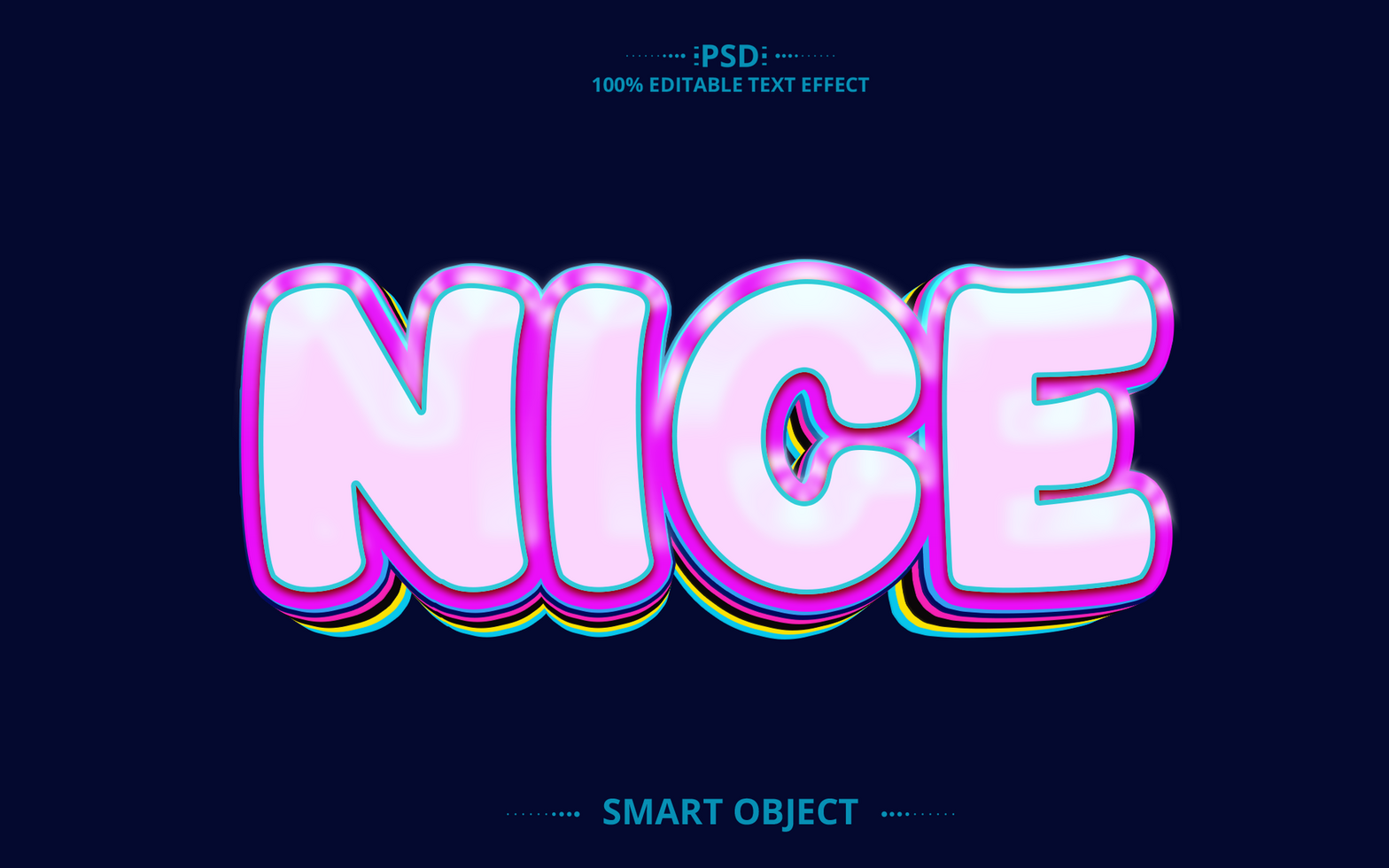 Nice 3D text effect design psd