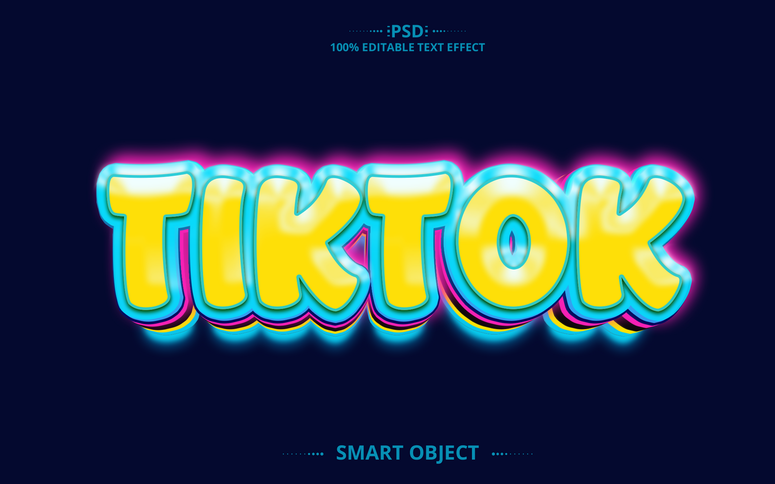 TikTok creative 3D text effect design psd