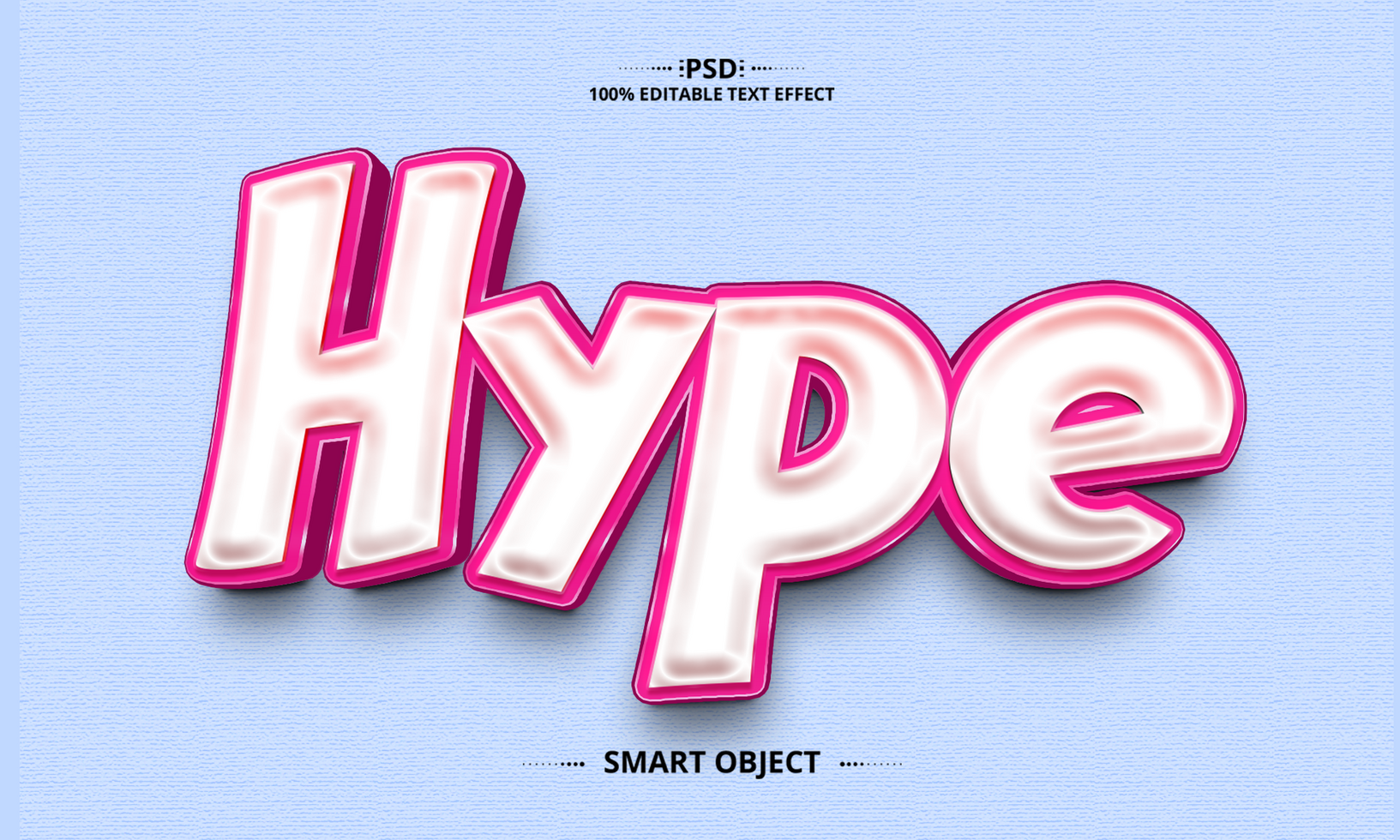 Hype 3D text effect design psd