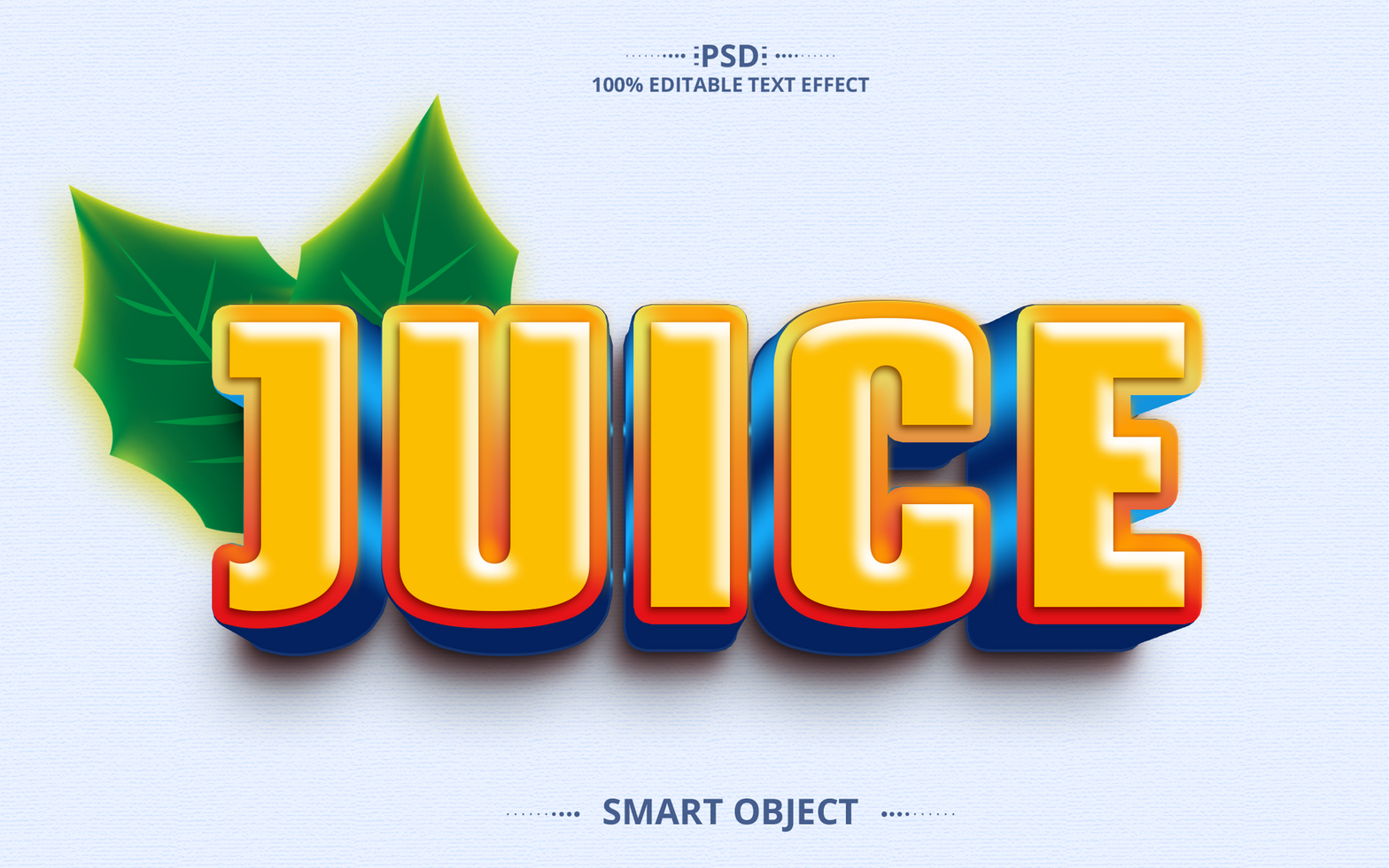 Juice 3D Editable Text Effect Design psd