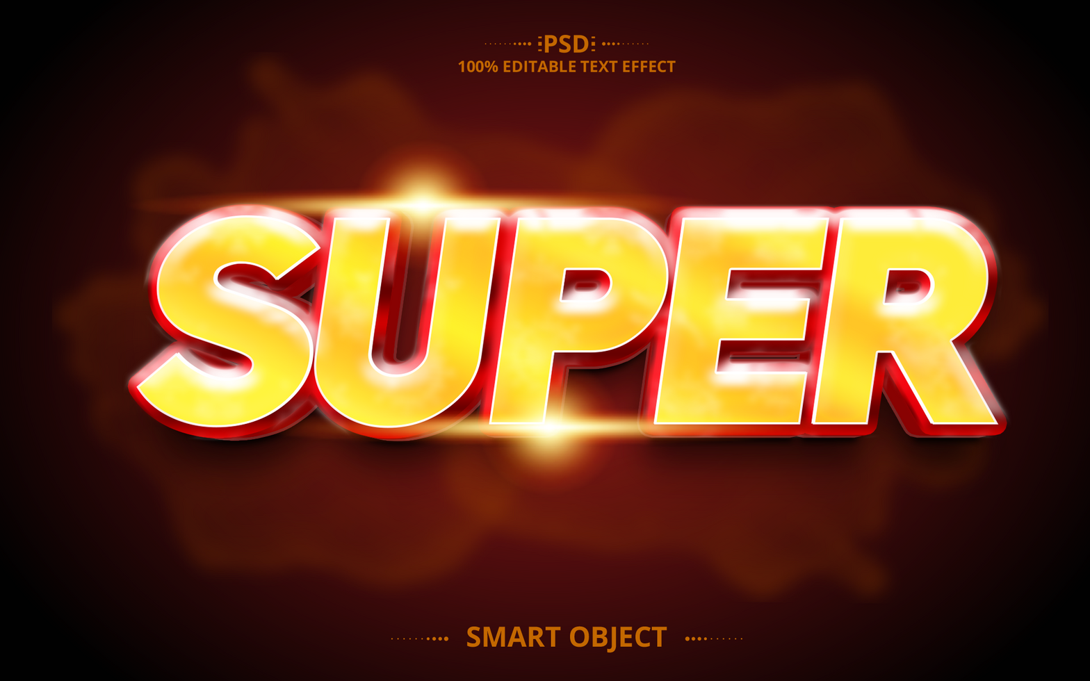 Super 3d text effect design psd
