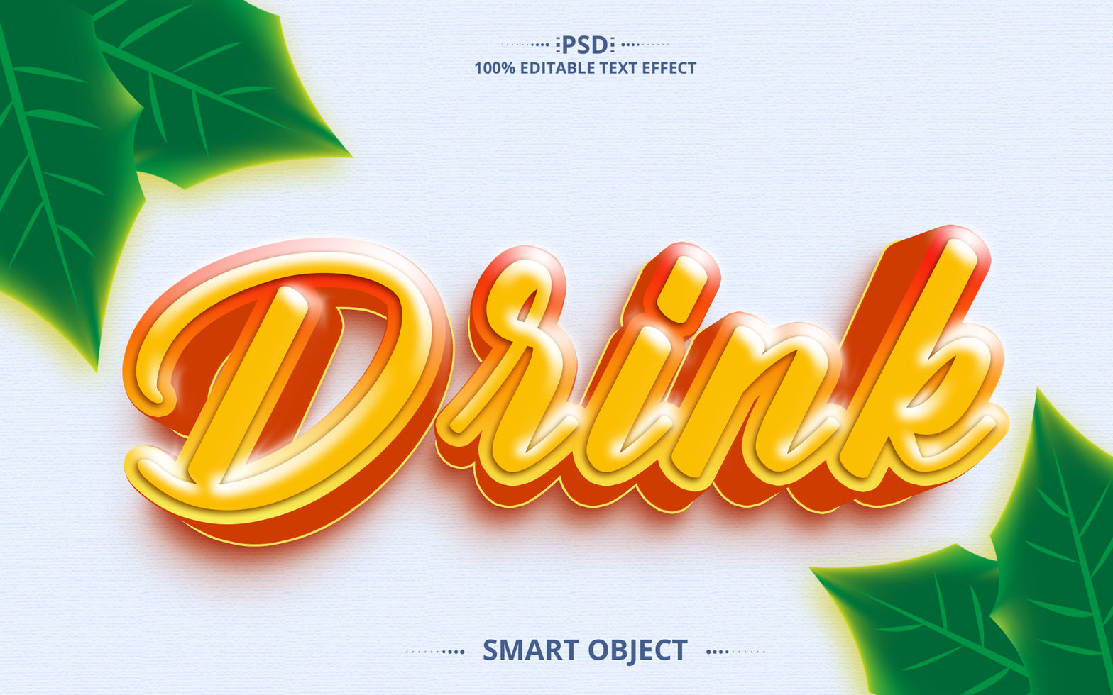 Drink font style effect design psd