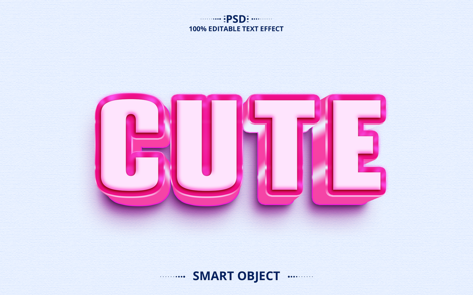 Pink Cute Creative text effect design psd