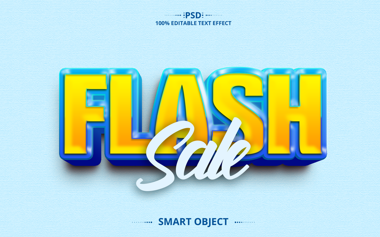 Flash sale 3D creative text effect design psd