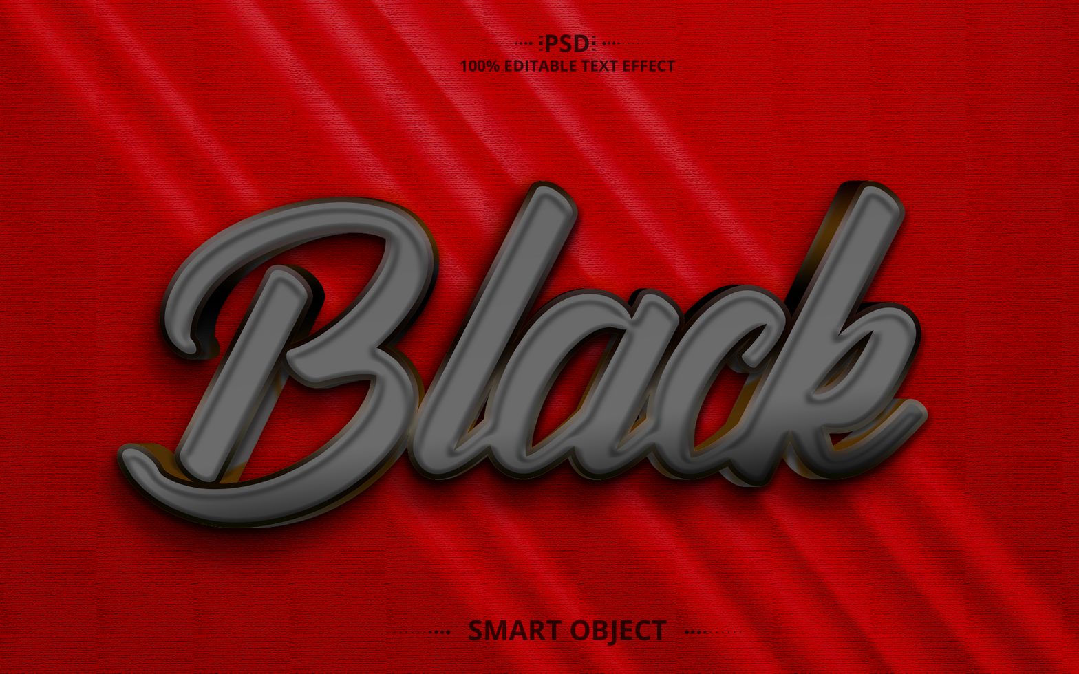 Black 3D Editable Text Effect Design psd