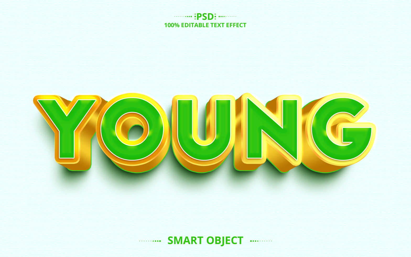 Young 3D Editable Text Effect Design psd