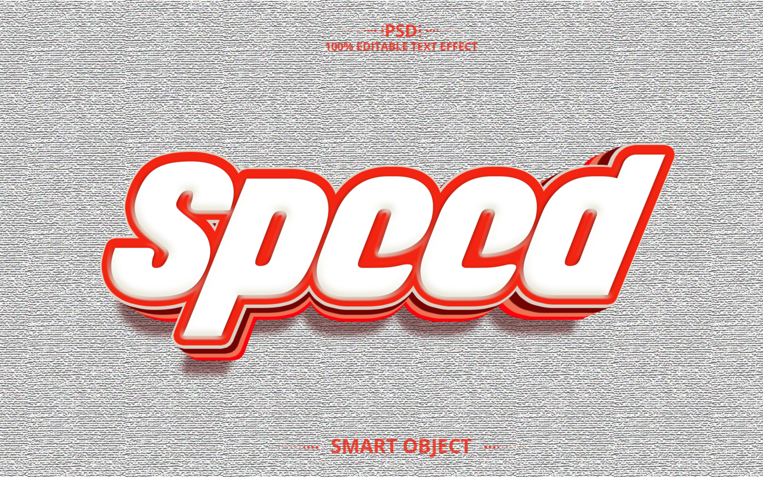 speed text effect design psd