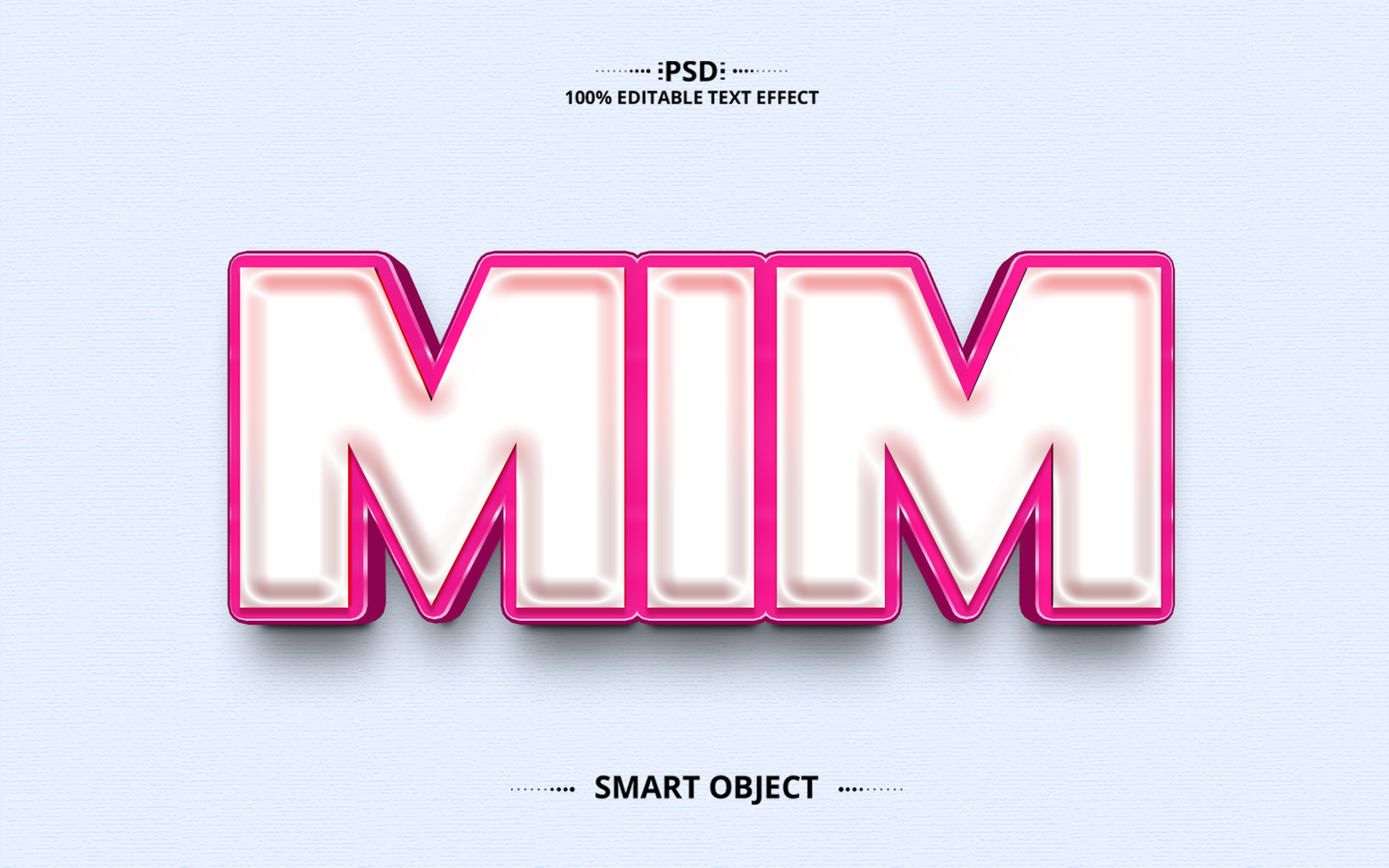 Mim 3D effect text design psd