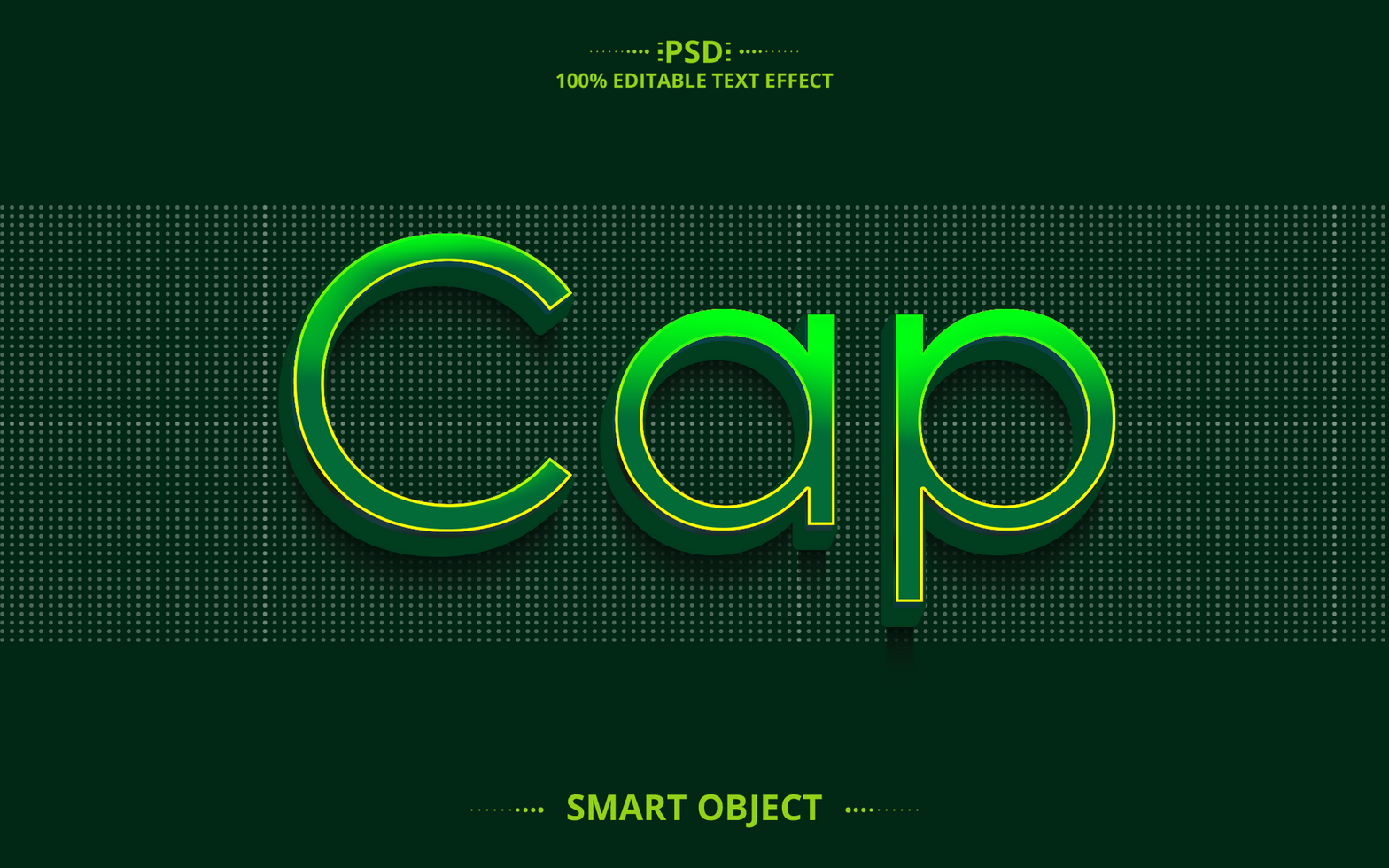 Cap 3D text effect design psd