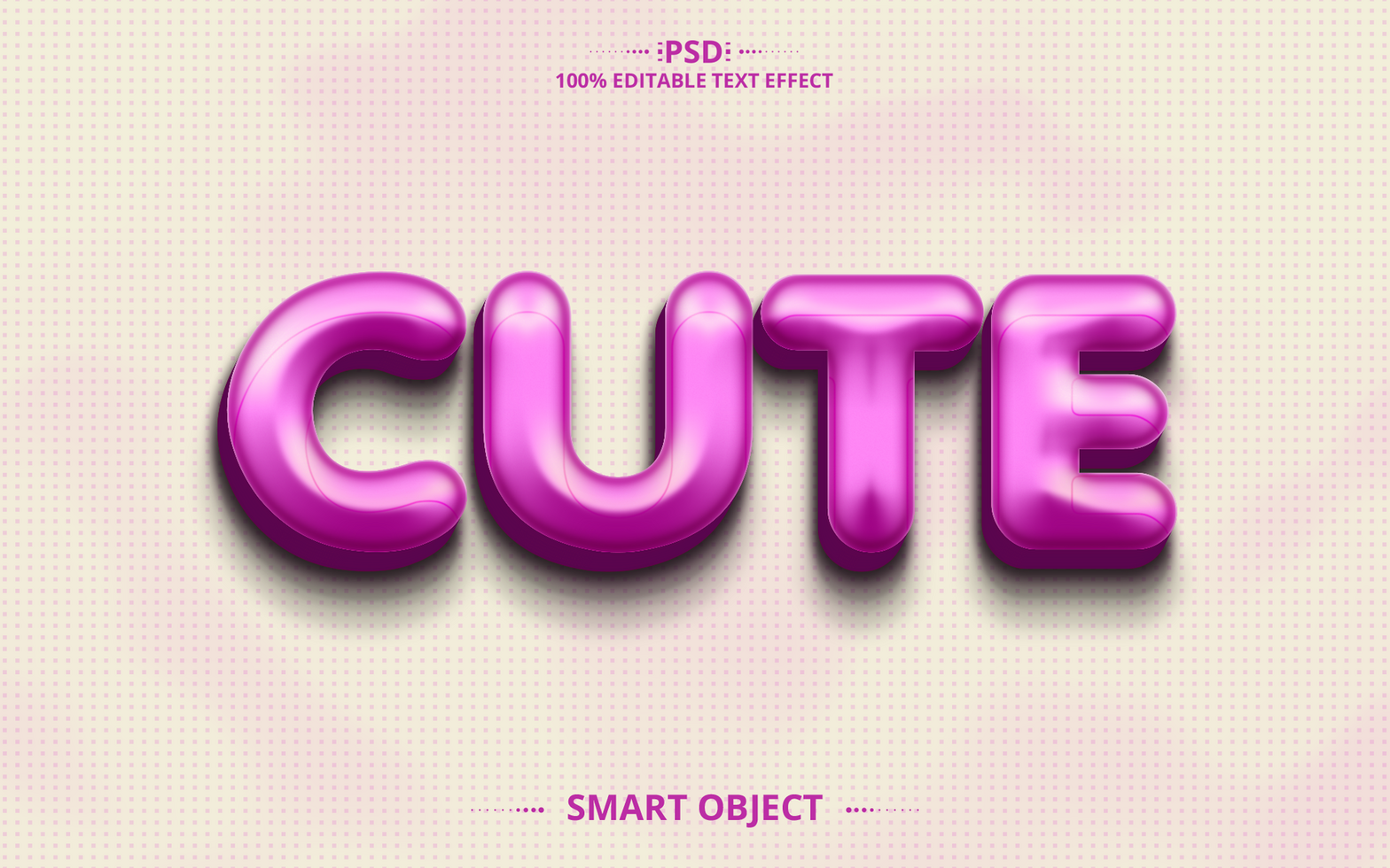 Cute 3D Editable Text Effect Design psd