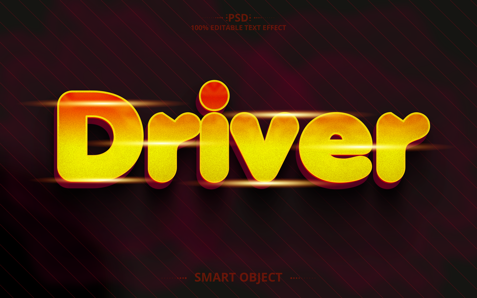Driver 3D text effect design psd