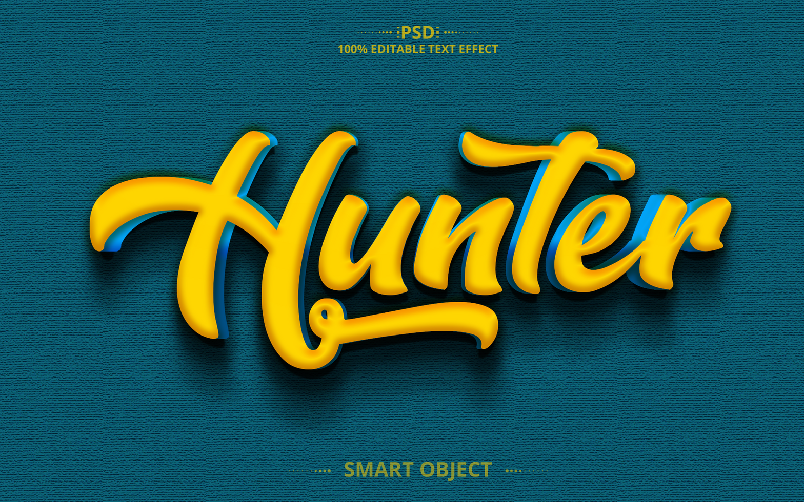 Hunter creative 3D Editable Text Effect Design psd