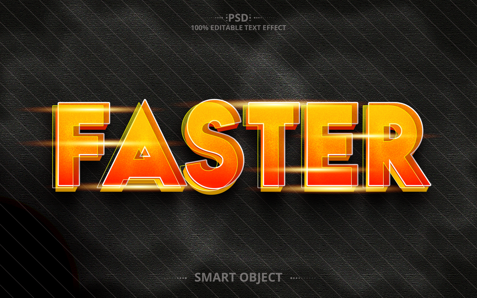 Faster 3D text effect design psd