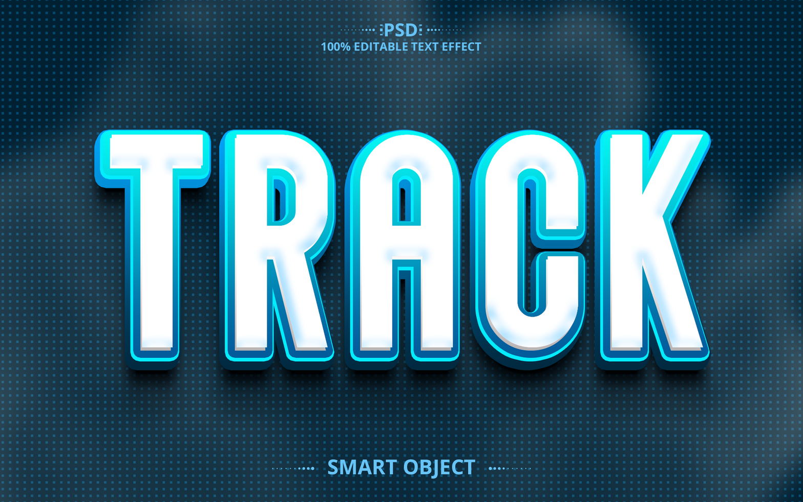 Track 3D text effect design psd