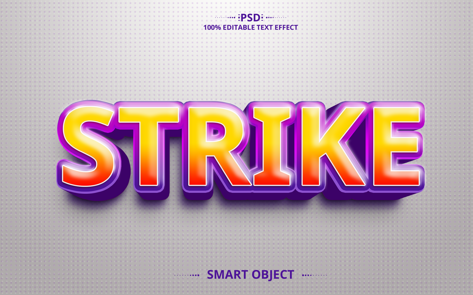 Strike 3D text effect design psd