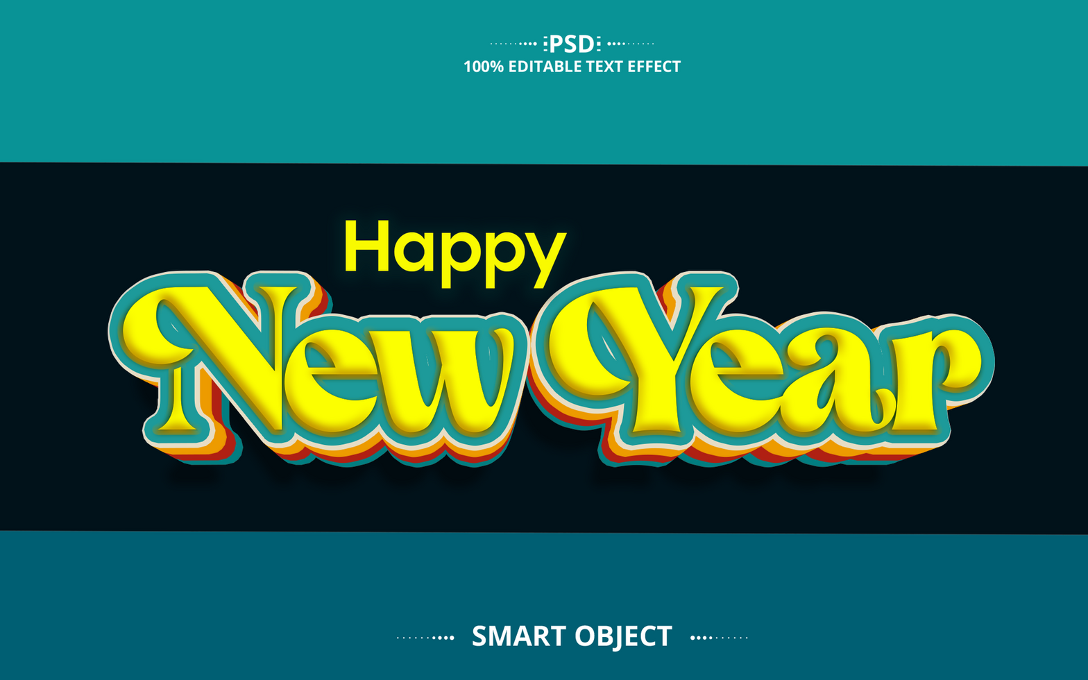 happy new year Colorful Editable Text Effect Design psd