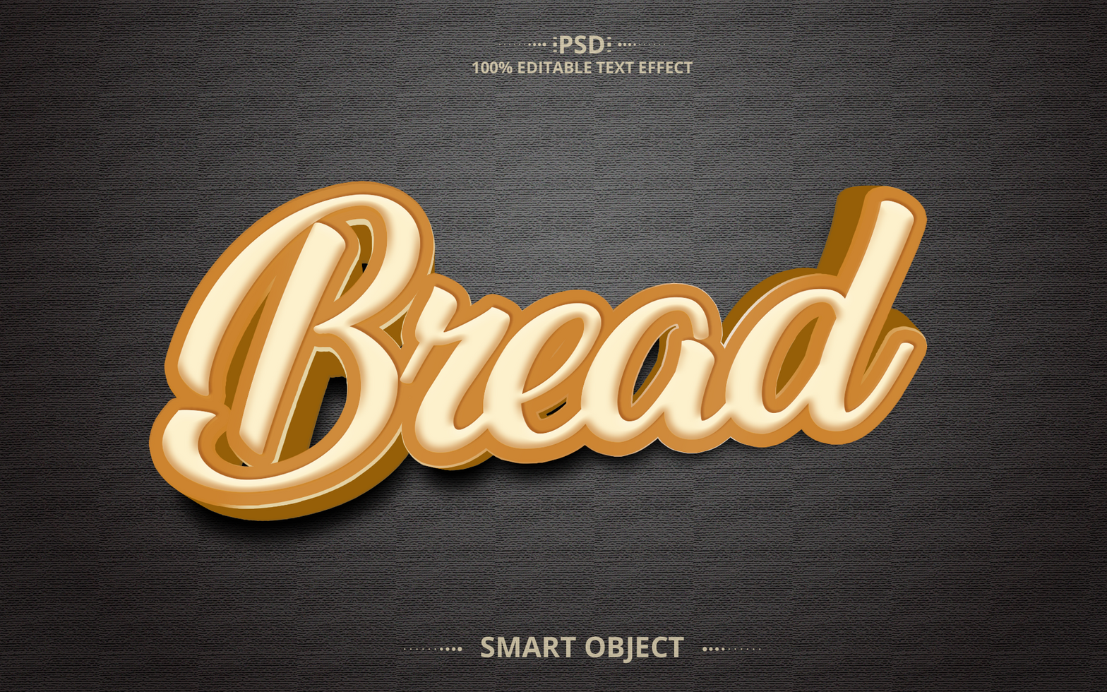 Bread text effect design psd