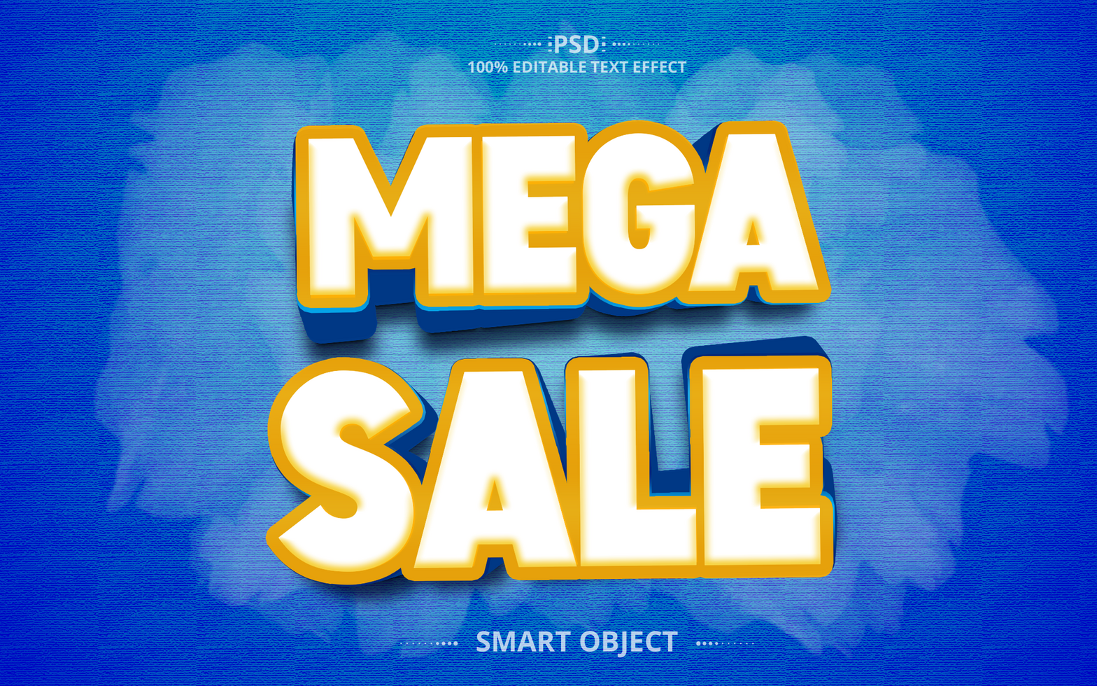 Mega sale 3D text effect design psd
