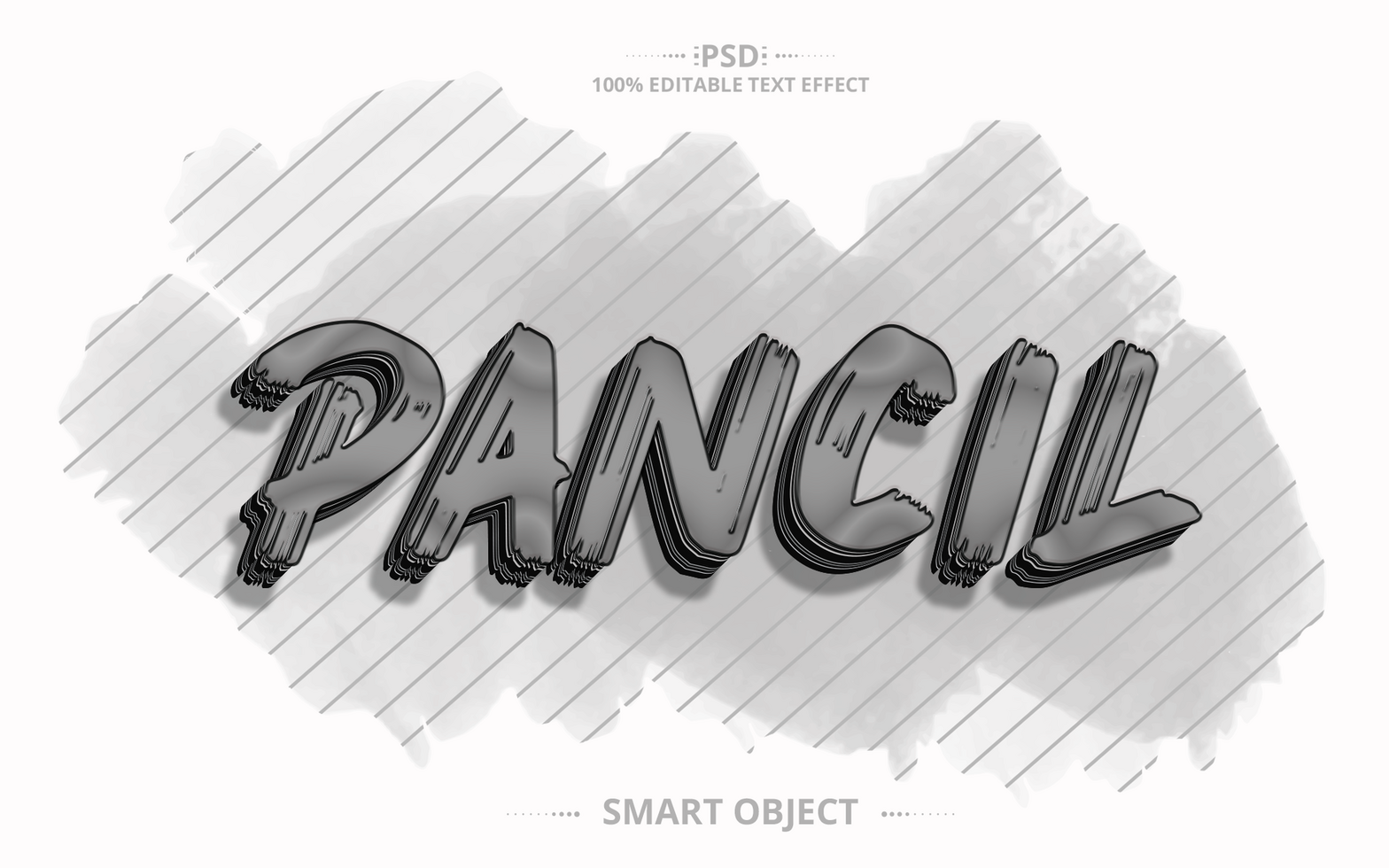 pancil Creative text effect design psd
