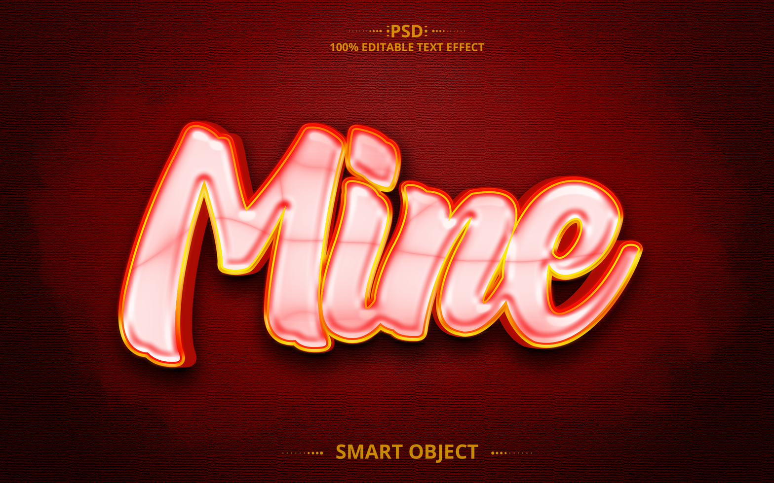 Mine 3D text effect design psd