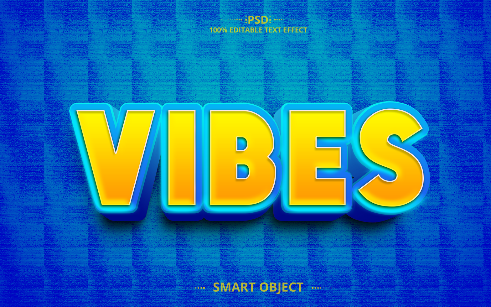 Vibes creative text effect design psd
