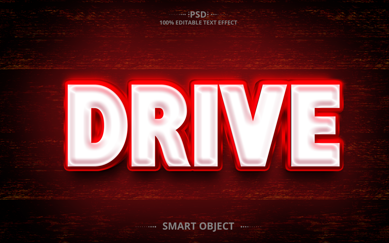 Drive 3D text effect design psd