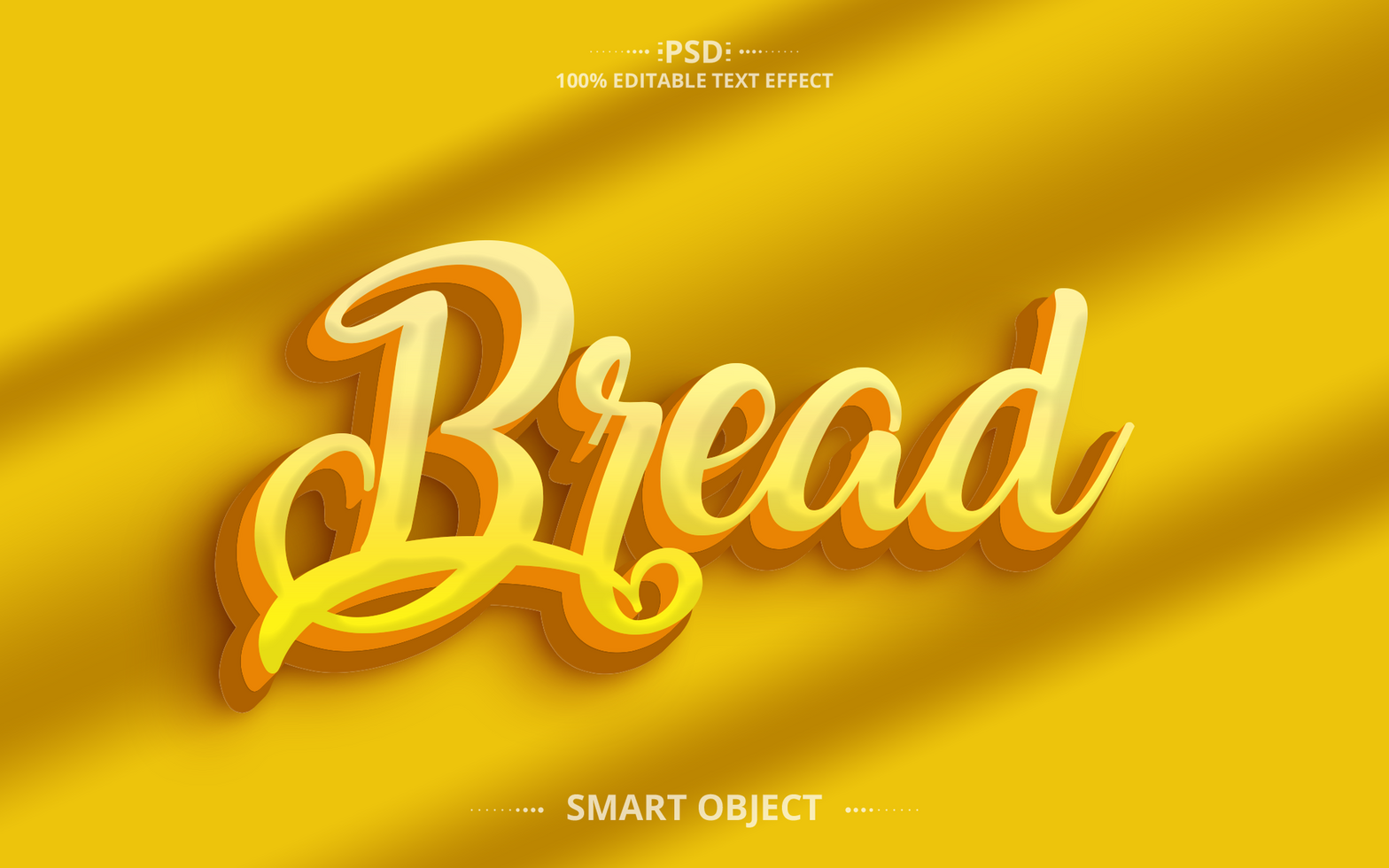 Bread gold text effect design psd