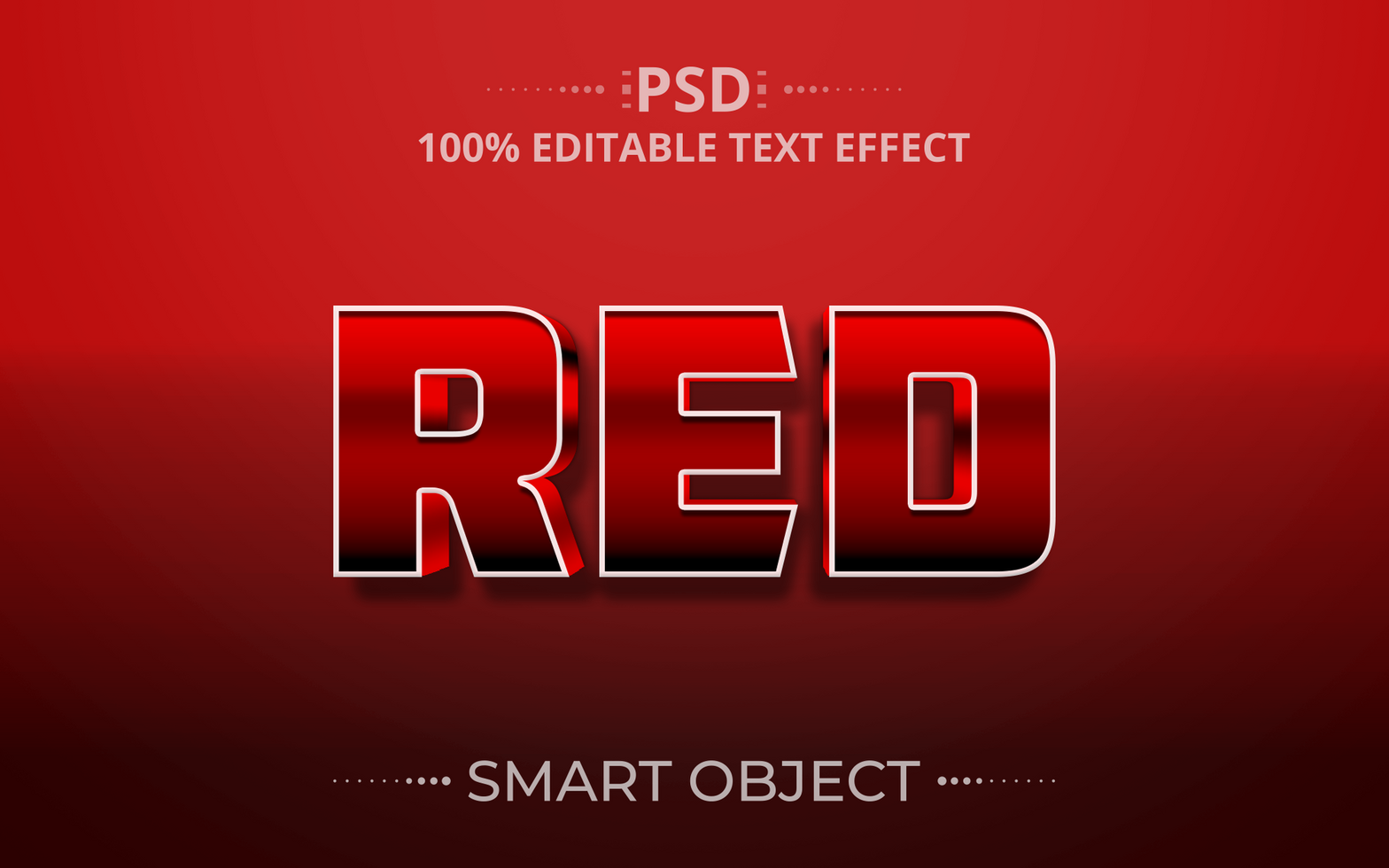 red 3d text effect design psd