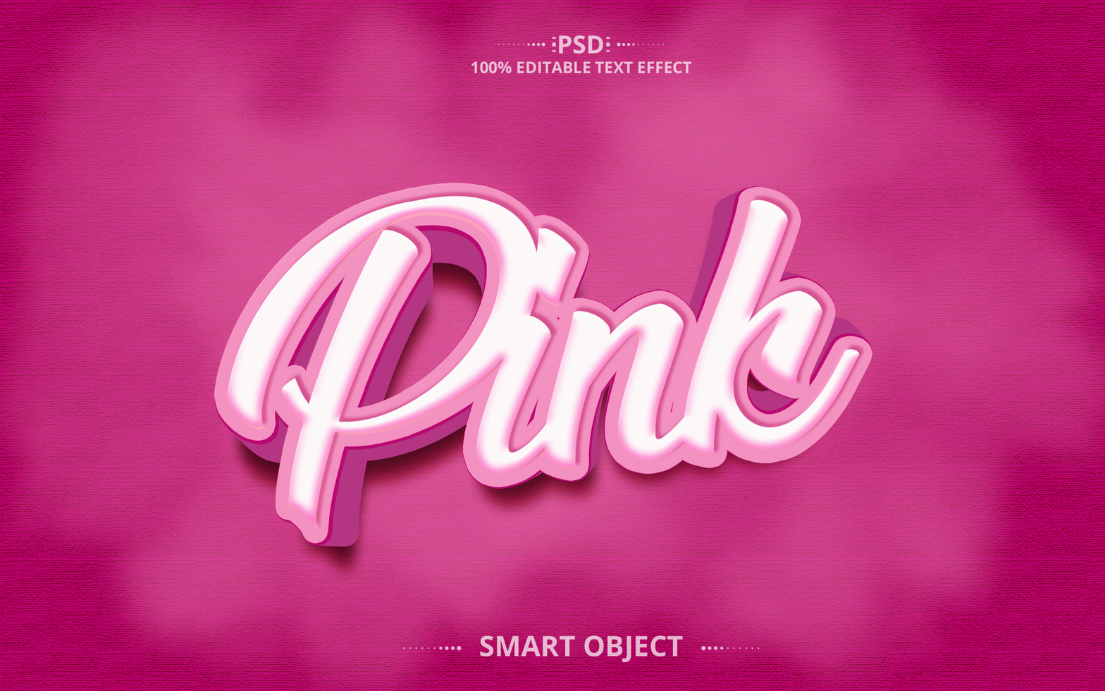 Pink best 3D text effect design psd