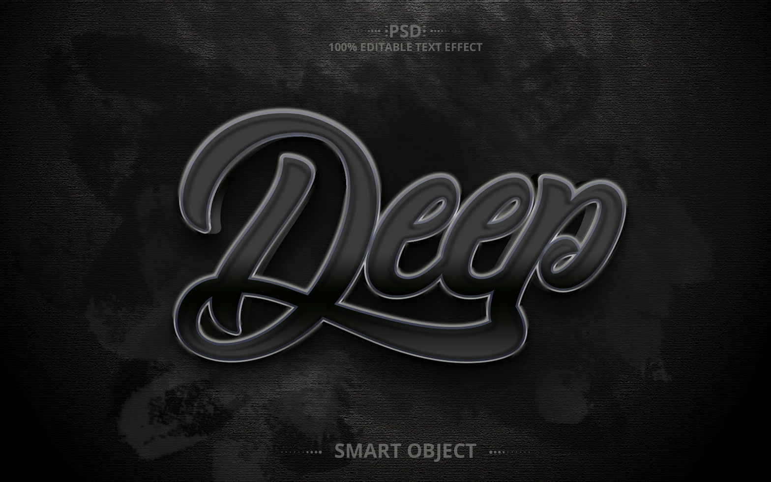 Deep Black creative text effect design psd