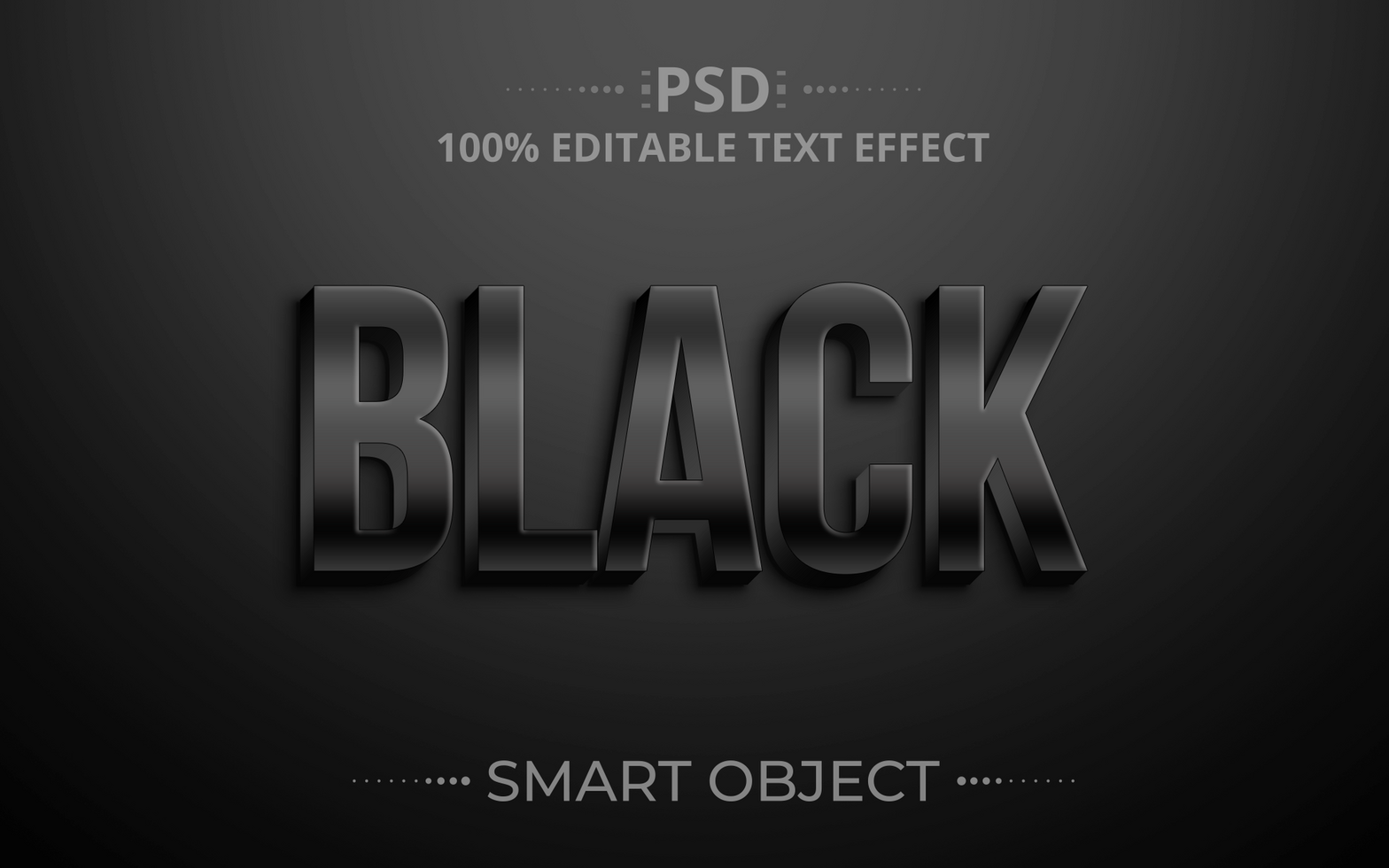 Black text effect 3D design psd