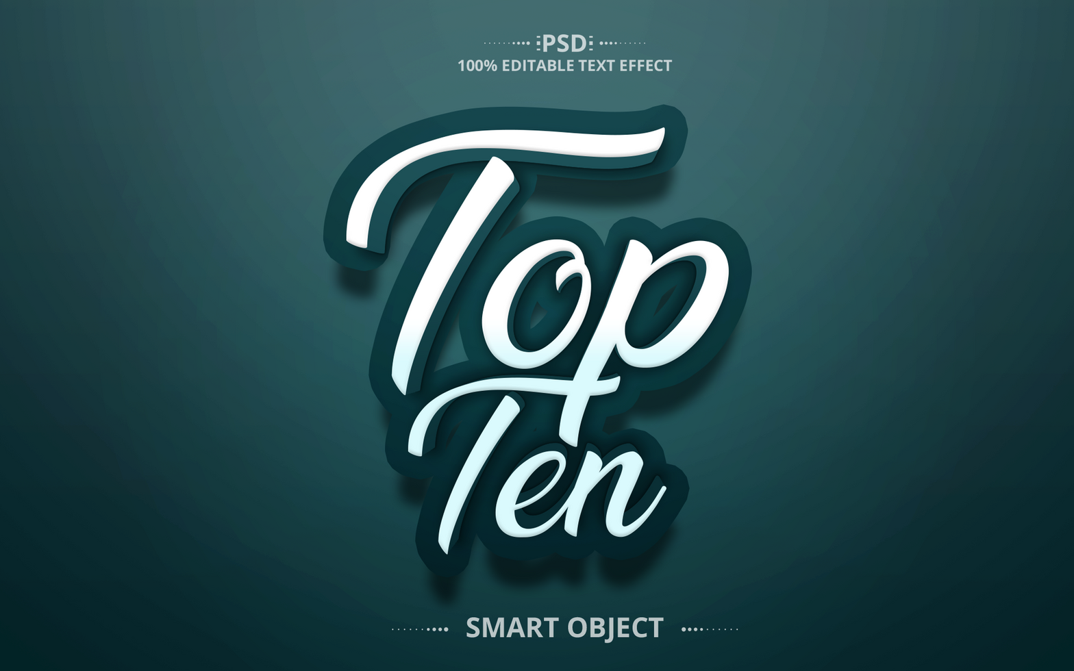 Top Ten 3D text effect design psd