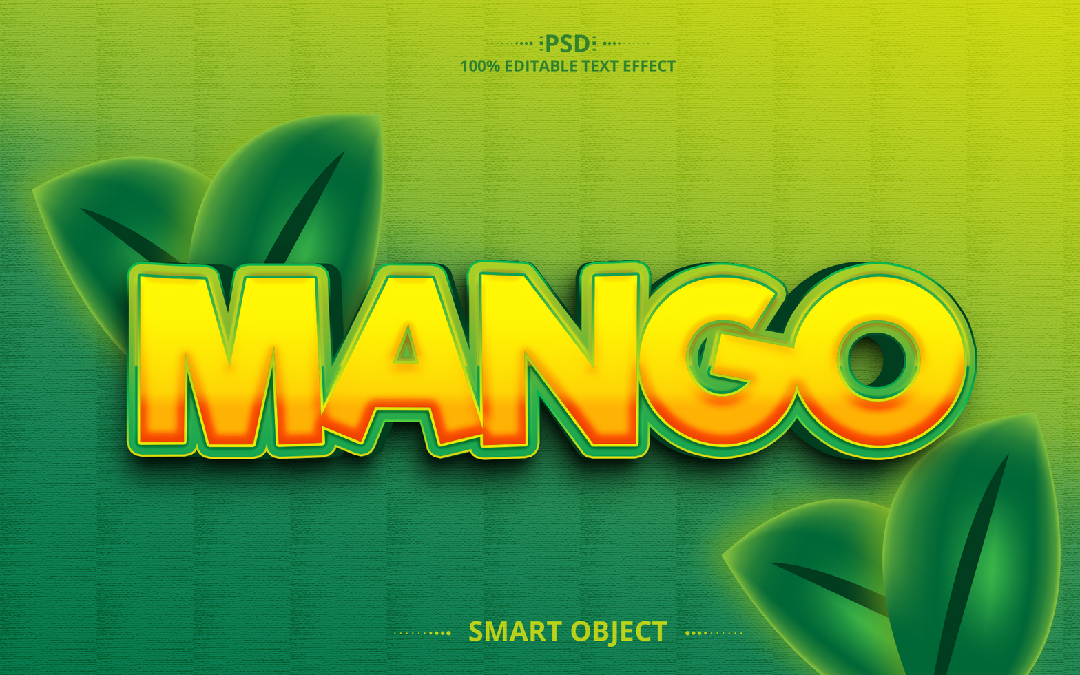 mango 3d text effect design psd