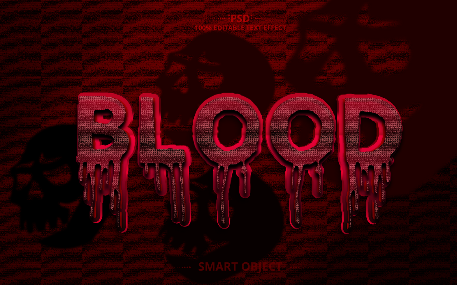 3D Editable Text Effect Design red font psd