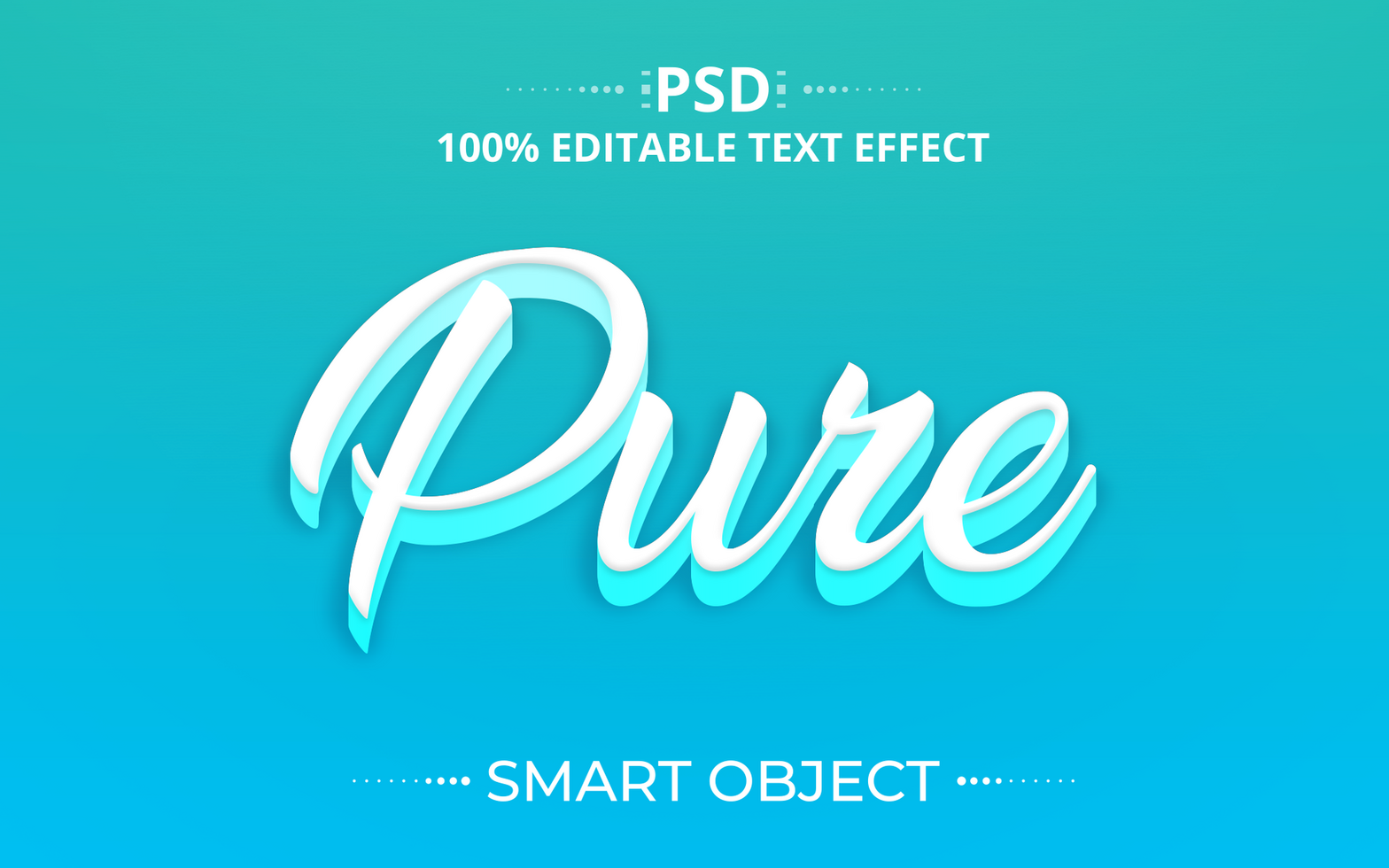 Pure 3D creative text effect design psd