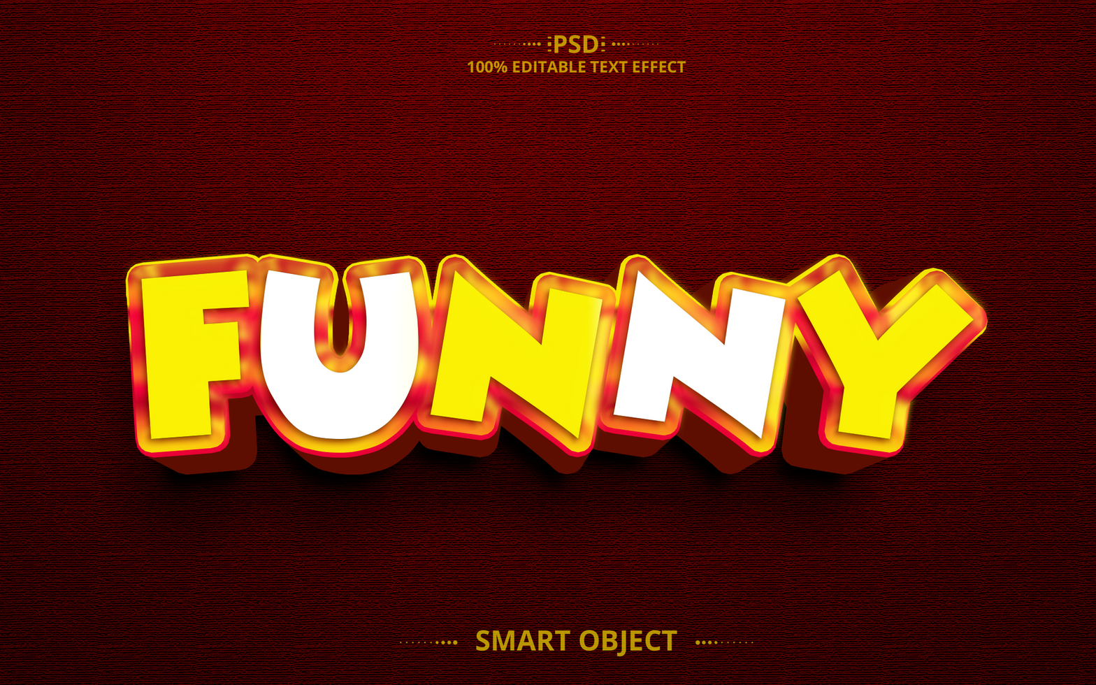 Funny 3D creative text effect design psd