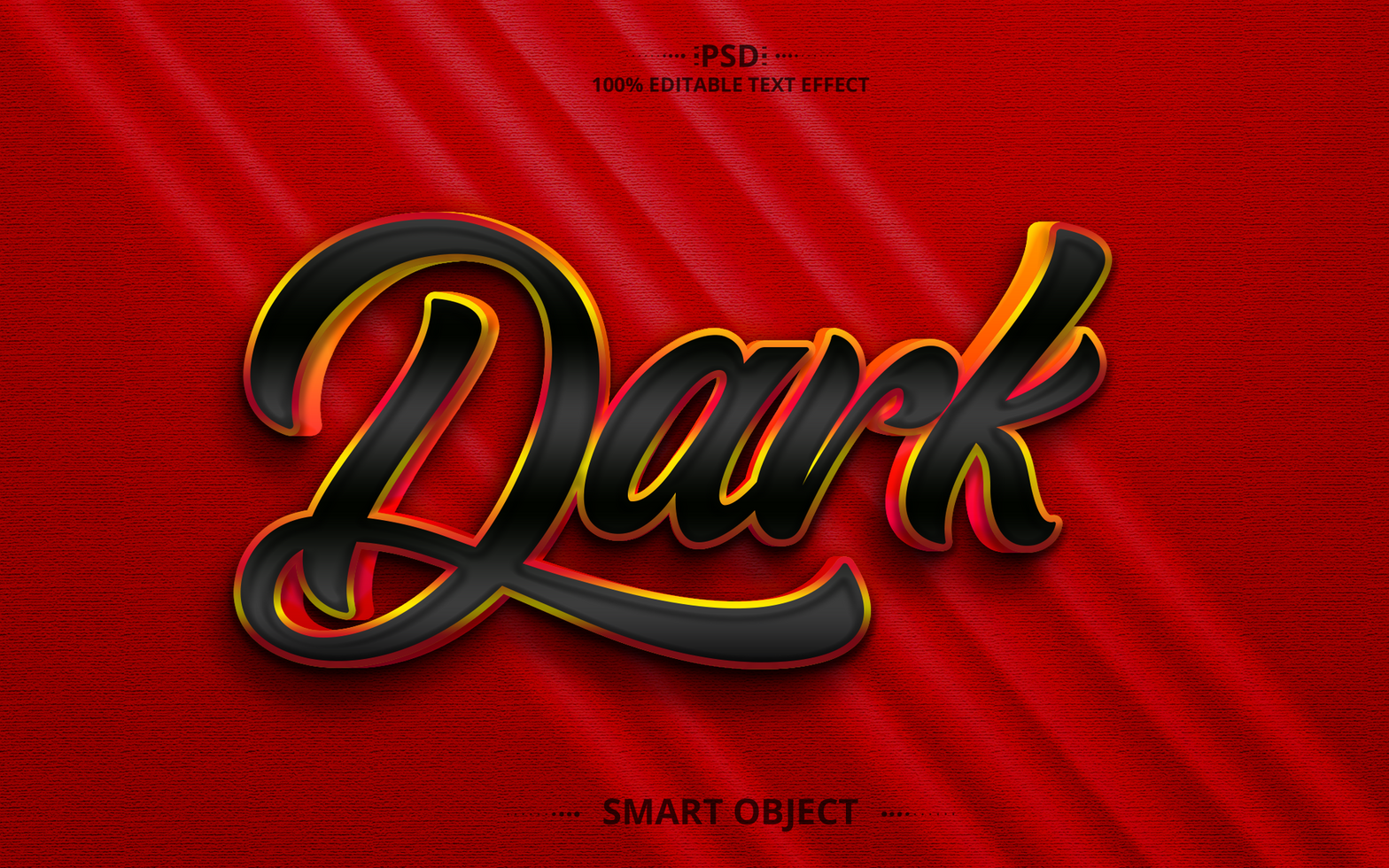 Dark 3D Editable Text Effect Design psd