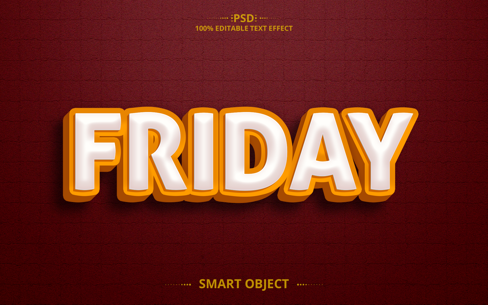 Friday Creative 3D text effect design psd