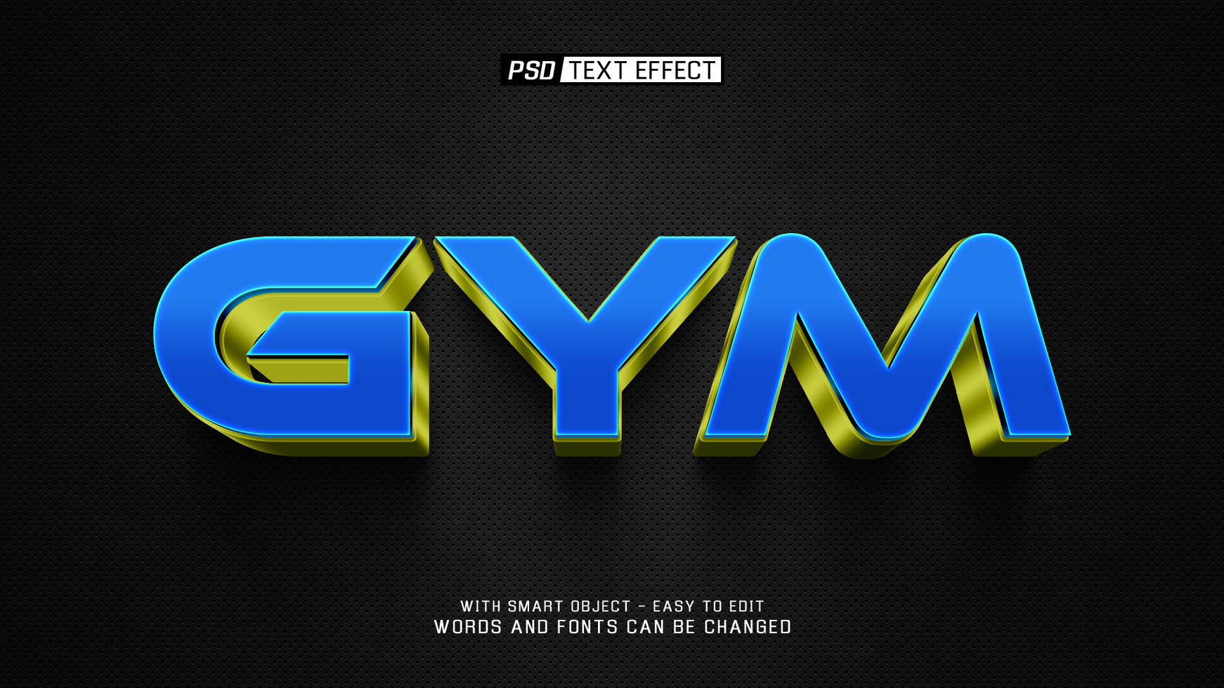 gym 03 3d text effect psd