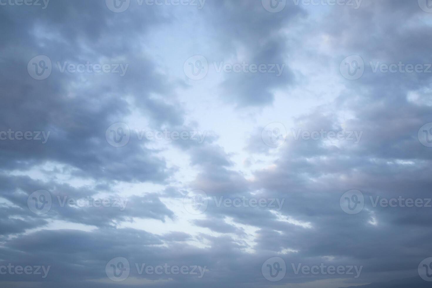 Gray sky background with gray clouds photo