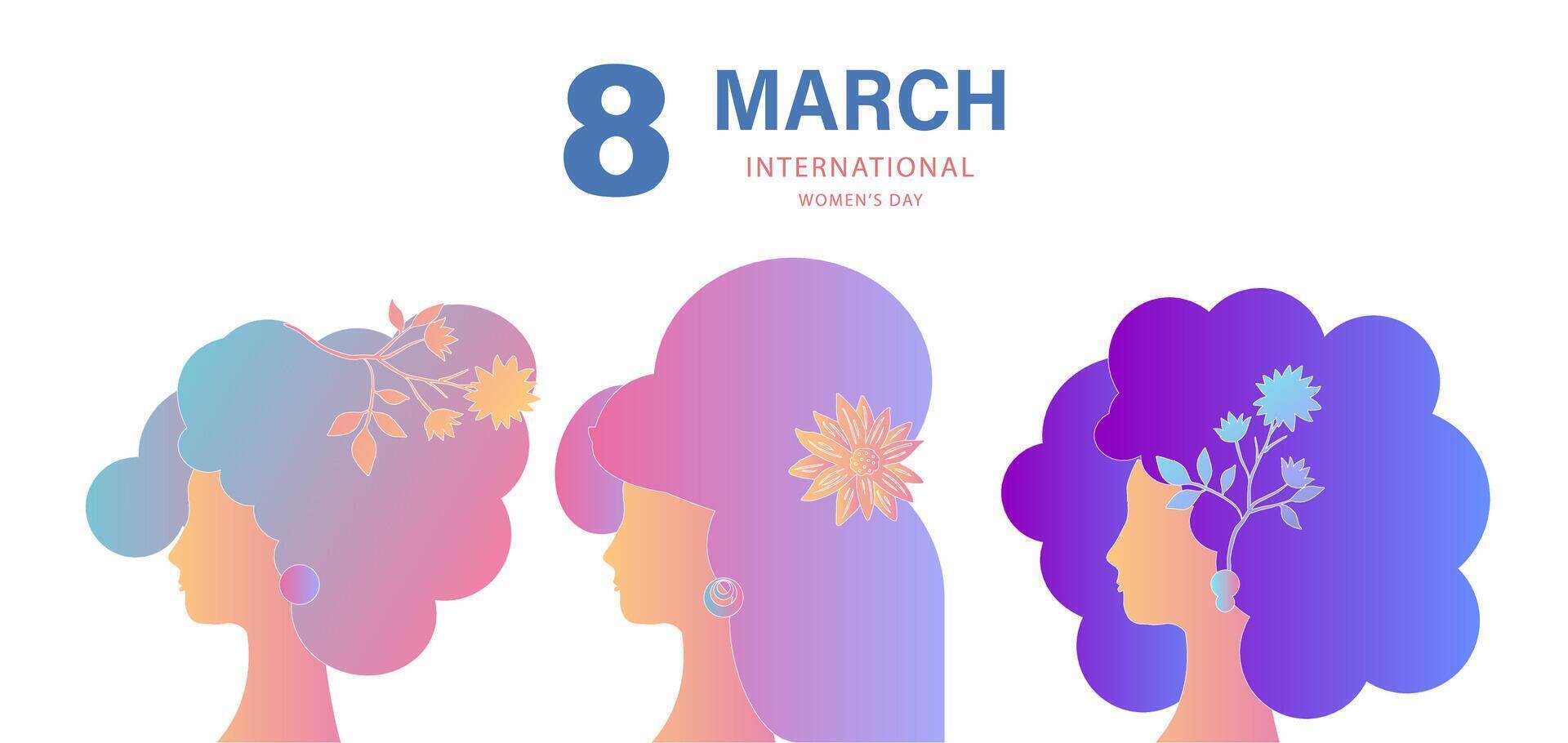 8 march and woman's day design vector