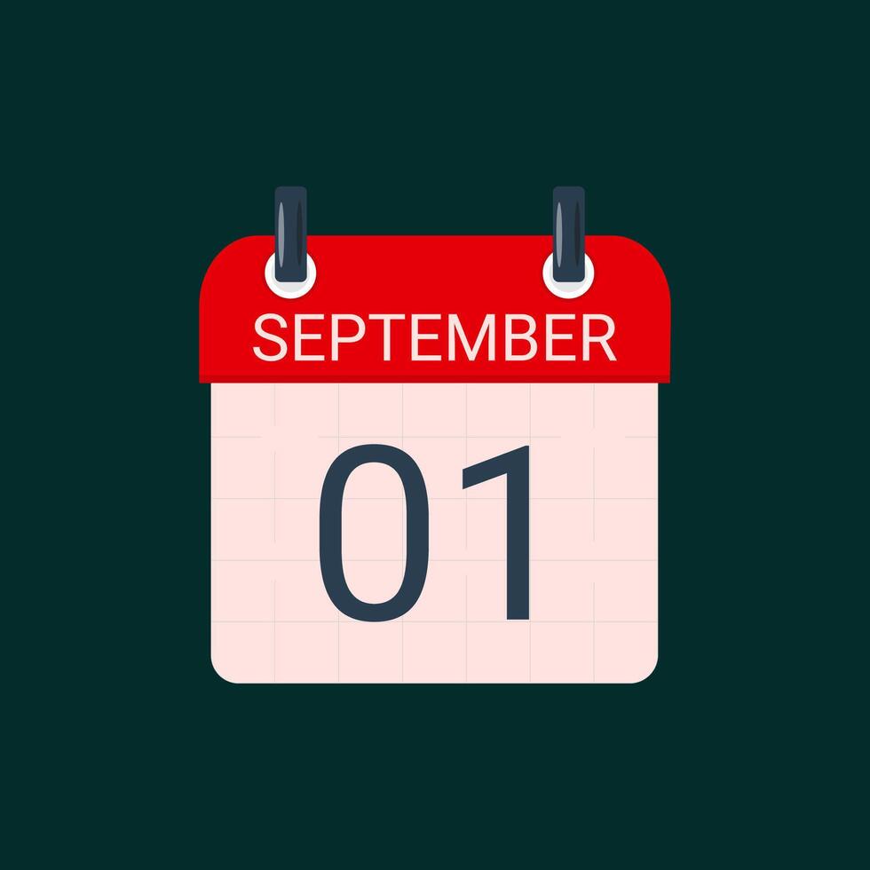 Calendar with date september 1.Knowledge day in russia. vector