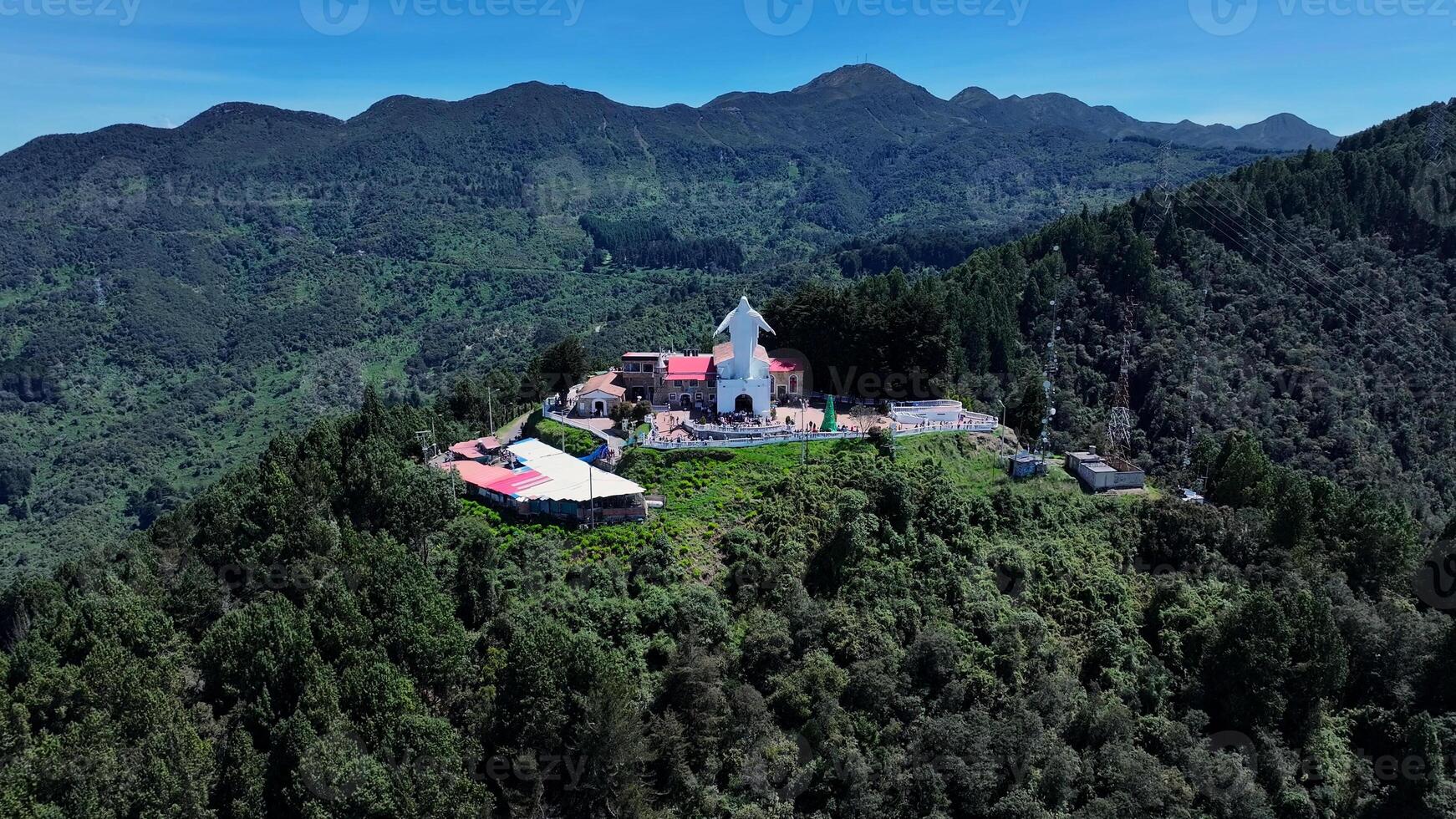 Outside Virgen de Guadalupe Sanctuary in Bogota Cundinamarca Colombia.. Christ Redeemer Tourism. photo